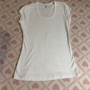 Brandy Melville White Scoop Neck Short Sleeve Tee